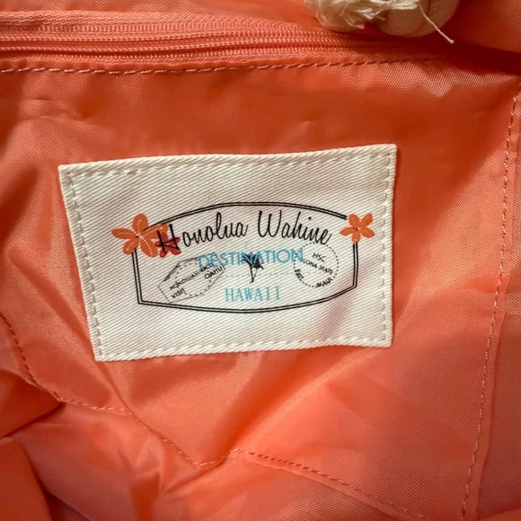 NWT Honolua Wahine - Billabong “Honolua Hawaii” Guava Colored Tote Bag. One size - Picture 6 of 14